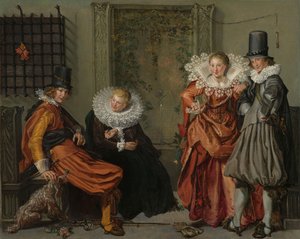优雅的情侣求爱，c。 1616至1620年