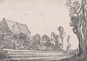 有阶梯状屋檐的房子，来自Verscheyden Landtschapjes各种小土地...，约1616年。