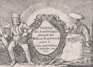 标题页，来自Verscheyden Landtschapjes《各种小风景》，图版1，约1616年。 作者 威廉·皮特兹。买泰威
