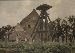 带钟楼的吉特霍恩教堂（布面油画，铺在画板上） 作者 威廉·特伦