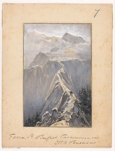 男孩走在山间小路上