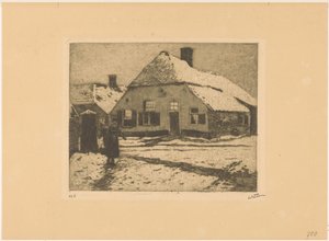 埃德公路上被雪覆盖的房屋 作者 Willem Witsen（艺术家签名）