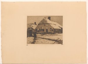 埃德公路上被雪覆盖的房屋 作者 Willem Witsen（艺术家签名）