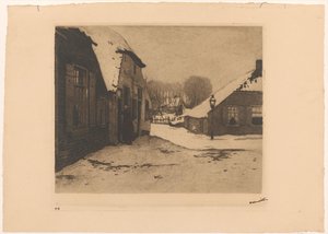 埃德积雪覆盖的房屋 作者 Willem Witsen（艺术家签名）