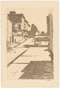 旧金山梅松街和费尔蒙特酒店景观 作者 Willem Witsen（艺术家签名）