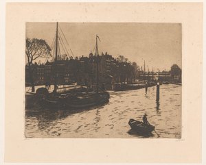 鹿特丹勒夫港景观 作者 Willem Witsen（艺术家签名）
