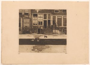 阿姆斯特丹运河房屋景观 作者 Willem Witsen（艺术家签名）