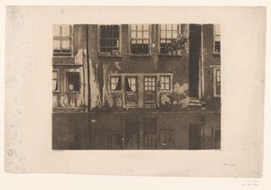 阿姆斯特丹 Oudezijds Achterburgwal 上的房屋 作者 Willem Witsen（艺术家签名）