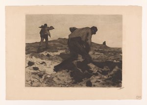 荒原上的农场工人
打桩机（原标题） 作者 Willem Witsen（艺术家签名）