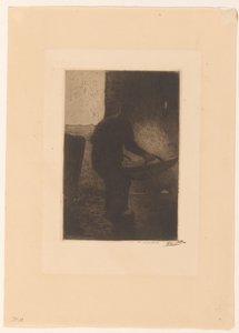 男子扬粮