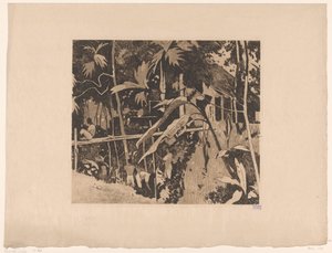 Buitenzorg 的植被和一座窄桥 作者 威廉·阿诺杜斯·维特森