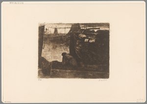 港口码头上的男人
码头上（原标题） 作者 Willem de Zwart（艺术家签名）