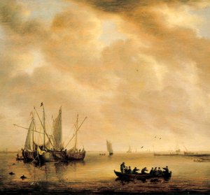 "海景"。威廉-凡-迪斯特（1610-1673）的画作 作者 威廉·范·迪斯特