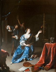带鹦鹉的女士
 替代标题： Dame einen Papagei fütternd：   Dame einen Papagei fütternd