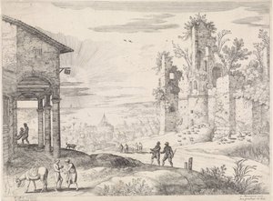 客栈里的好撒玛利亚人风景画
意大利风景（系列名称） 作者 威廉·范尼兰特 (II)