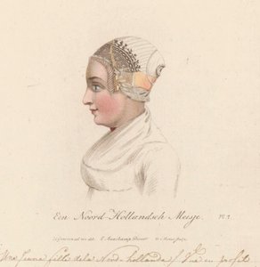 北荷兰女孩的头饰，1816 年
北荷兰女孩 / Une Jeune fille de la Nord-hollande / Vue en profil（标题在实物上）
