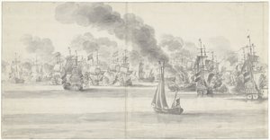卡特维克战役（左页），1653 年 作者 威廉·范德维尔德 (II)