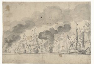 1665 年 6 月 13 日洛斯托夫特战役 作者 威廉·范德维尔德（一）