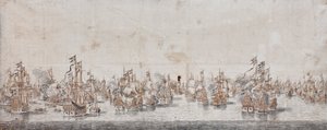 费马恩之战，1650年（纸上水墨）