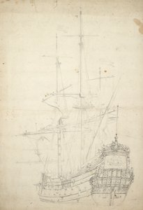 Ijlst "号的肖像，1653 年建造，30 门炮，最后一次提及是 1666 年，约 1665 年（胶印）。