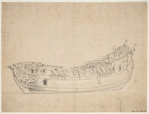 詹姆斯加莱号 "肖像，约 1676 年（胶印、铅笔、水彩）
