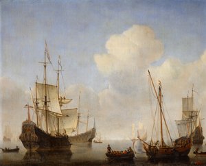 西非海岸的荷兰中队，1660年代。 作者 威廉·范·德·韦尔德