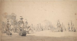 海滩和范根特的行动 作者 威廉·范·德·维尔德·韦尔德