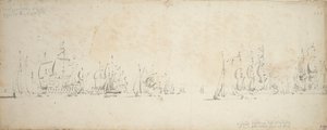 1665 年 8 月 8 日至 18 日，德鲁伊特在北海加入特罗姆普的舰队 作者 威廉·范·德·维尔德·韦尔德