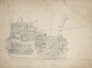 法国双层帆船肖像 作者 威廉·范·德·维尔德·韦尔德