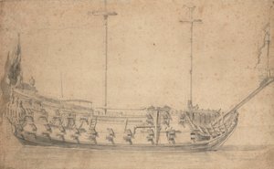 一位英国四等公民的肖像，约 42 枪，约 1675 年（铅笔、水彩）