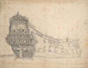 法赞特》肖像，约 1655 年（石墨、灰水彩）