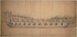 老虎 "肖像（1647 年），约 1681 年（石墨，灰水彩）