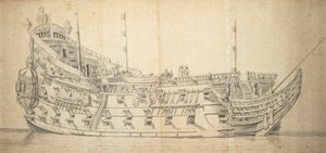 Tre Foldighed "肖像，约 1659 年（灰水粉画） 作者 威廉·范·德·维尔德·韦尔德