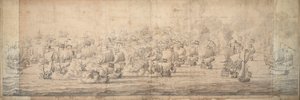 洛斯托夫特战役，1665 年 6 月 3-13 日，约 1674 年（石墨、墨水）