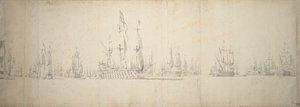 洛斯托夫特战役前一天，1665 年 6 月 2 日至 12 日 作者 威廉·范·德·维尔德·韦尔德
