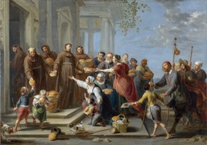 Saint Antoine de Padoue distribuant du pain - Peinture de Willem van Herp l