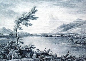 德温特水的景色，从维克斯岛向斯基道方向，由查特林和格里尼翁刻制（雕刻）。 作者 威廉（后）贝勒斯