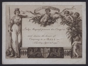 Invitation from the Lady Mayoress of London to a ball at the Mansion House