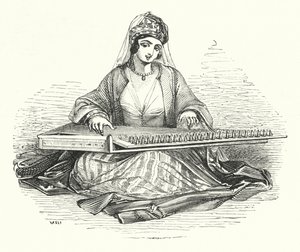 Lady playing on the Kanoon (engraving) 作者 威廉（后）哈维