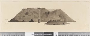 Page 3b View of unidentified island. In ink on left hand side 