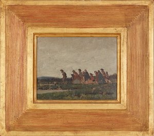 穿越风景的人物（布面油画） 作者 威廉（尼科尔森的圈子）