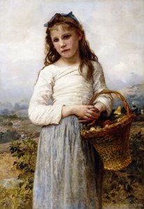 1905年，一个水果篮的年轻女孩 作者 威廉·阿道夫·布格罗