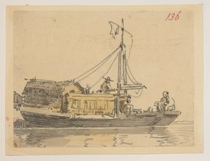 136.一件垃圾，选自马戛尔尼勋爵于 1792 年至 1794 年间出使中国期间绘制的 372 幅风景、海岸线、服饰和日常生活图册（纸面铅笔和水彩画） 作者 威廉·亚历山大