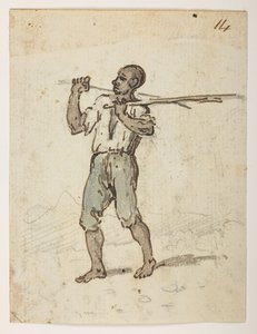 14 Inhabitant of St. Jago. 摘自马戛尔尼勋爵于 1792 年至 1794 年间出使中国期间绘制的 372 幅风景、海岸线、服饰和日常生活画册（纸面铅笔和水彩） 作者 威廉·亚历山大