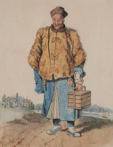 身着汉服的男子（左手拿着一个盒子） 作者 威廉·亚历山大