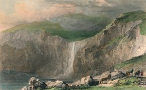 瀑布和采石场，靠近博卡斯尔"，1832年 作者 威廉·亚历山大·勒佩蒂