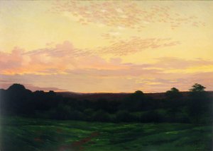 晚上，宾夕法尼亚州萨默塞特谷，c.1898（布面油画） 作者 威廉·安德森·科芬