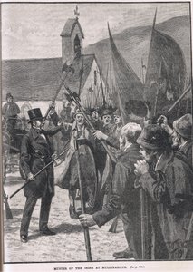 Mullinahone的爱尔兰人的集合，来自卡塞尔的“英国插图史”的插图，于1910年出版 作者 威廉·巴恩斯（William Barnes）羊毛