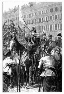 普鲁士国王对柏林人讲话，1848年，1900年。 作者 威廉·巴恩斯（William Barnes）羊毛