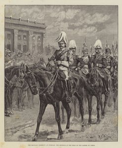 在波茨坦举行的军事仪式，在Gardes du Corps负责人的皇帝 作者 威廉·巴恩斯（William Barnes）羊毛